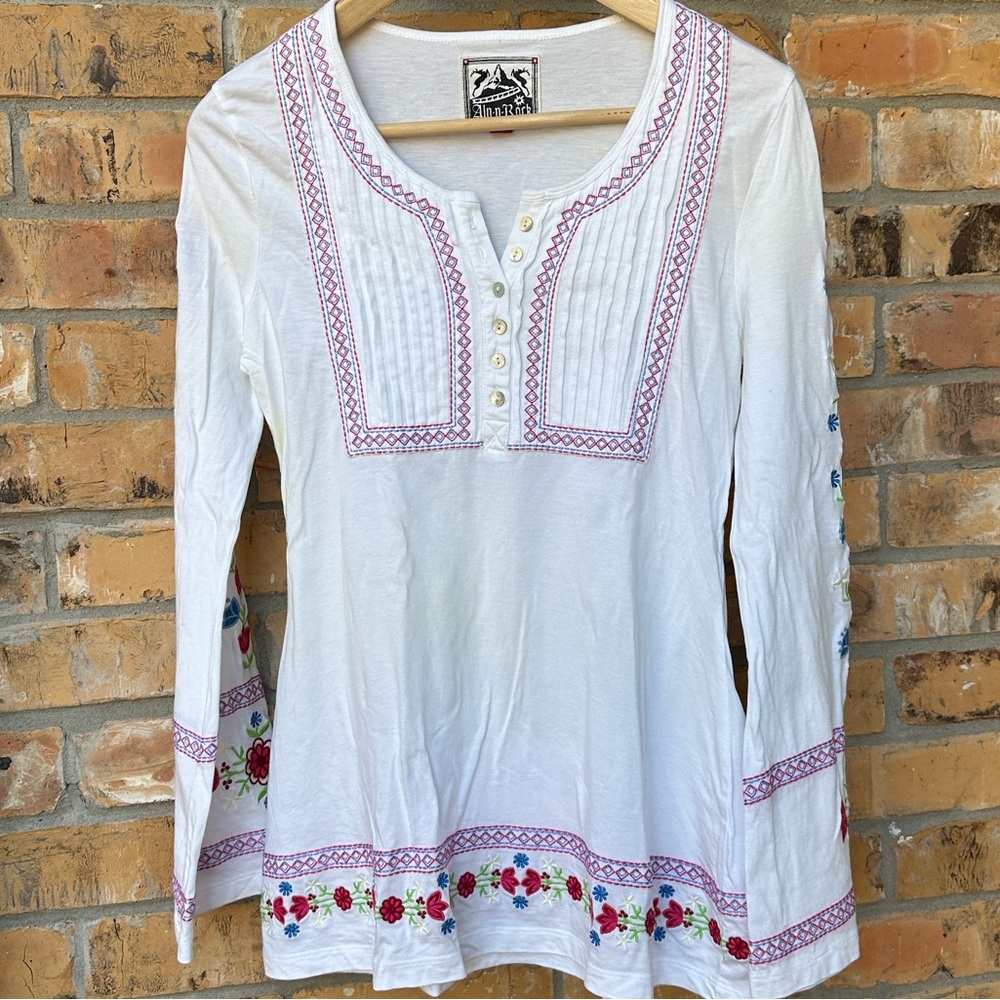 ALP-N-ROCK embroidered Dula Floda henley, size 2